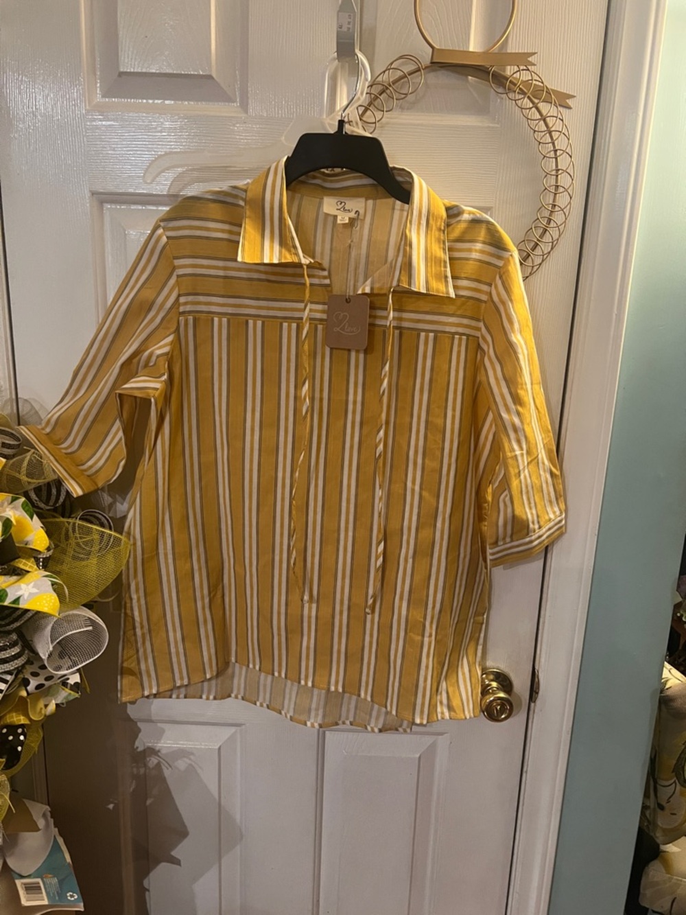 L Love ❤️ striped tunic top in med. New. 💯 cotton! Ordered but too big. PTP 22”